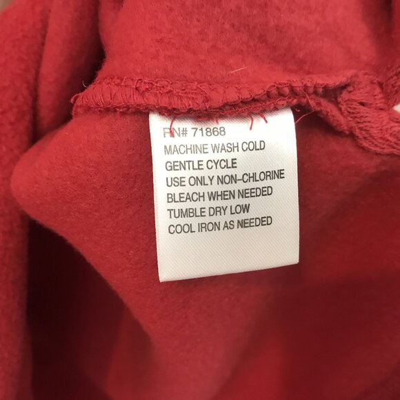 Peanuts Snoopy Skater Embroidered Red Fleece Pullover Sweatshirt XL Vintage Y2K - Picture 6 of 7